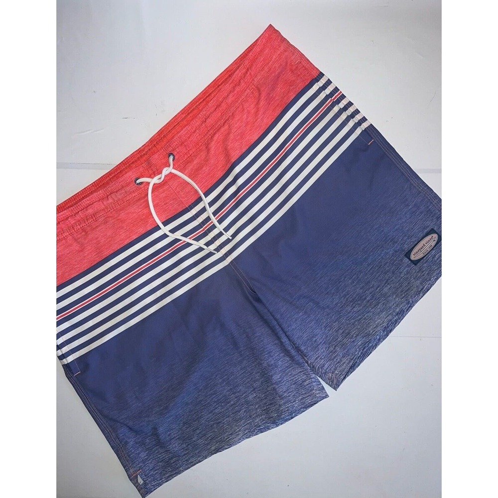 VINEYARD VINES TRUNKS RED WHITE BLUE STRIPED SWIM SHORTS LARGE L